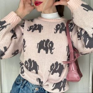 90s vintage elephant sweater made in Canada